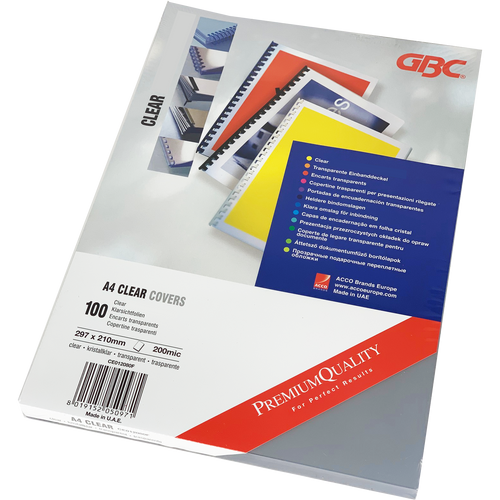 Branded 'Premium Quality' PVC 200Micron Clear Binding Sheets (10