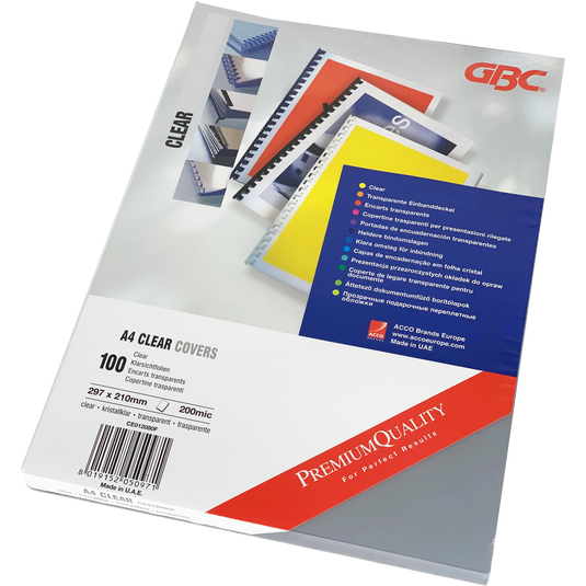 Branded 'Premium Quality' PVC 200Micron Clear Binding Sheets (10