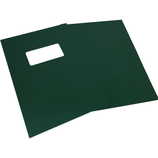 Green Leather Embossed A4 Binding Covers - Window Cut-Out 210gsm (500)
