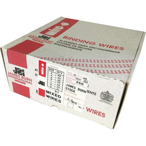 James Burn Mixed Sizes Of 3:1 White Binding Wires (250)
