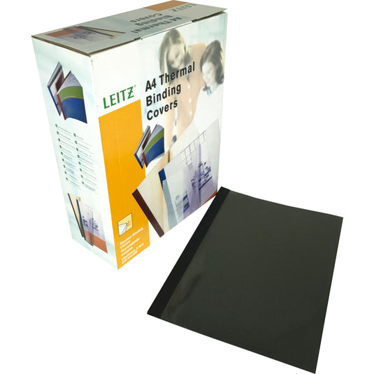 Leitz A4 Black Linen Thermal Binding Covers (100)