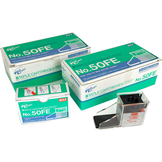 Genuine MAX 50FE Staple Cartridges - 10 Pack (50, 000 Staples ...