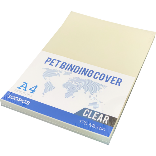 PET Crystal Clear A4 Binding Sheets 175Micron (100)