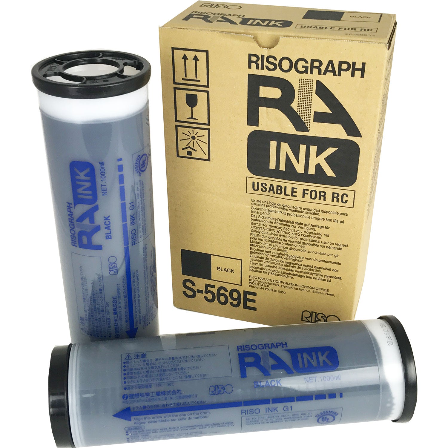 Riso Risograph RA/RC Duplicator Black Ink Cartridges S-569 (Box 2 ...