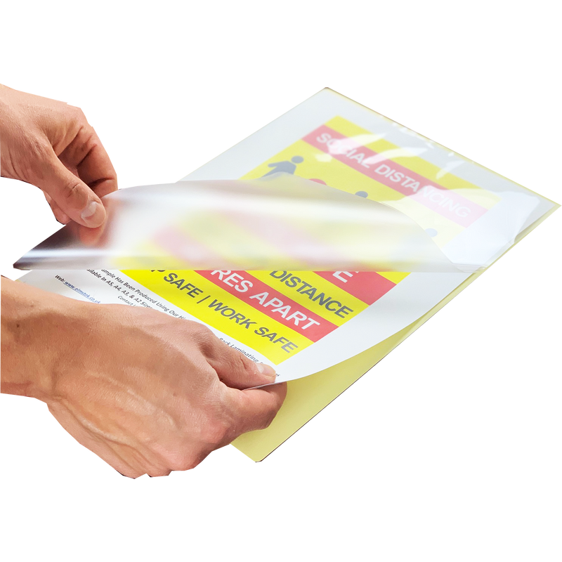 Load image into Gallery viewer, HIGH-CLEAR A4 Sticky-Back Laminating Pouches 150 Micron (100)
