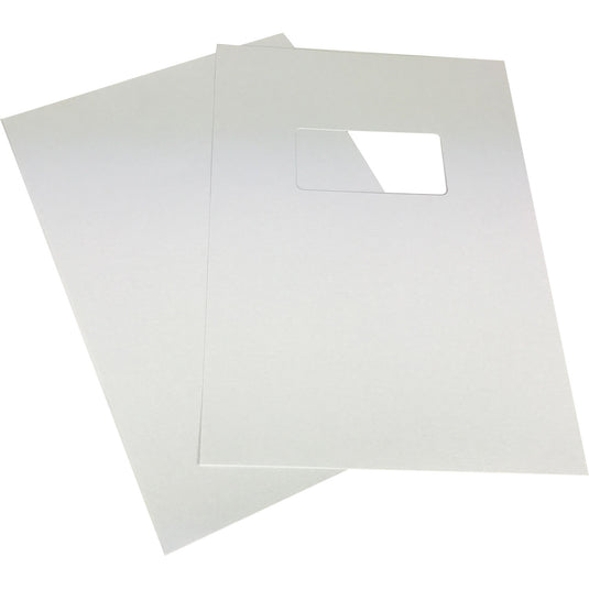 White Linen A4 Binding Covers - Window Cut-Out (500)